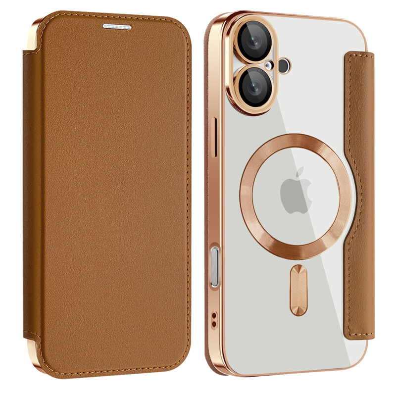 Husa iPhone 16 Plus Techsuit SmartMag Book Case, maro