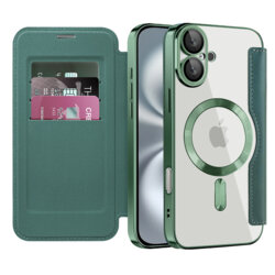 Husa iPhone 16 Plus Techsuit SmartMag Book Case, verde