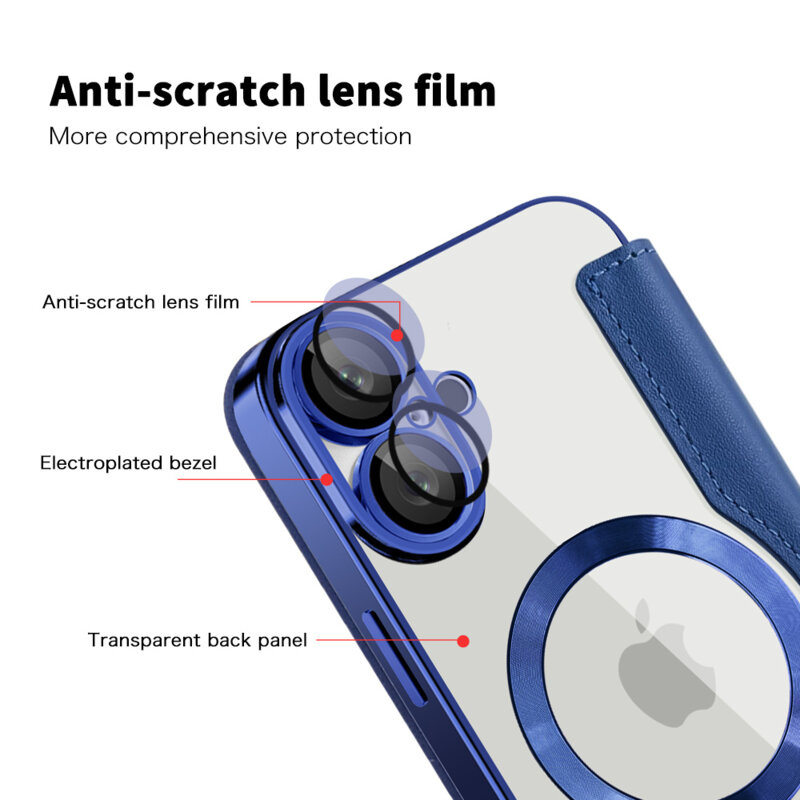 Husa iPhone 16 Plus Techsuit SmartMag Book Case, albastru