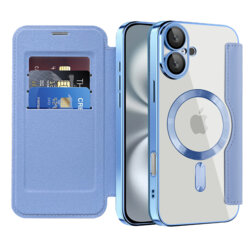 Husa iPhone 16 Plus Techsuit SmartMag Book Case, bleu
