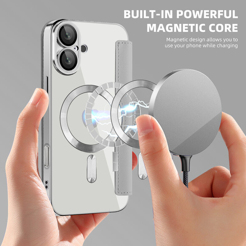 Husa iPhone 16 Plus Techsuit SmartMag Book Case, gri