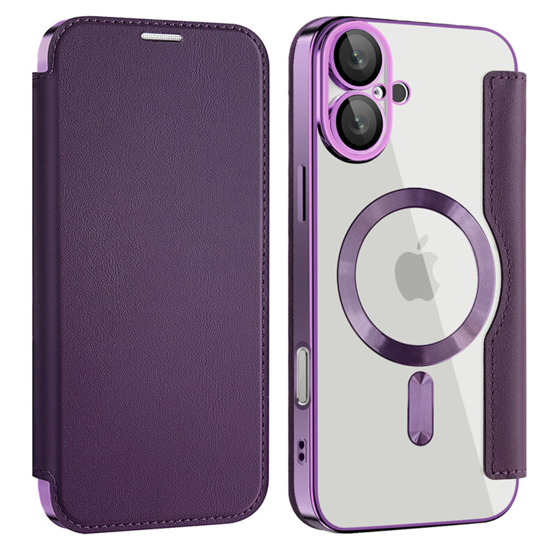Husa iPhone 16 Plus Techsuit SmartMag Book Case, mov