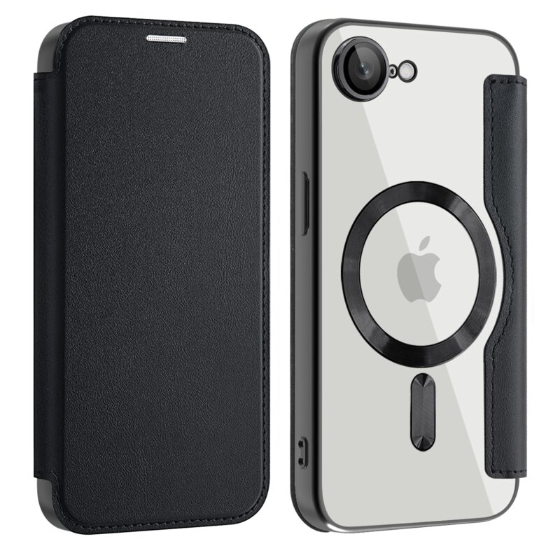 Husa iPhone 16e Techsuit SmartMag Book Case, negru