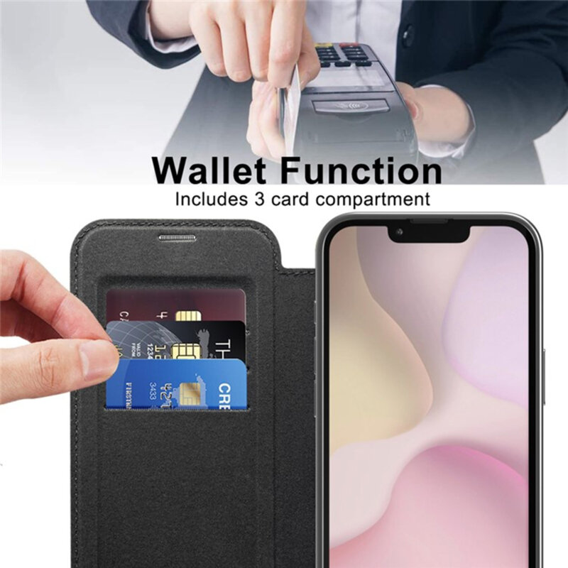 Husa iPhone 16e Techsuit SmartMag Book Case, negru