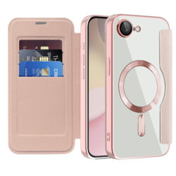 Husa iPhone 16e Techsuit SmartMag Book Case, roz