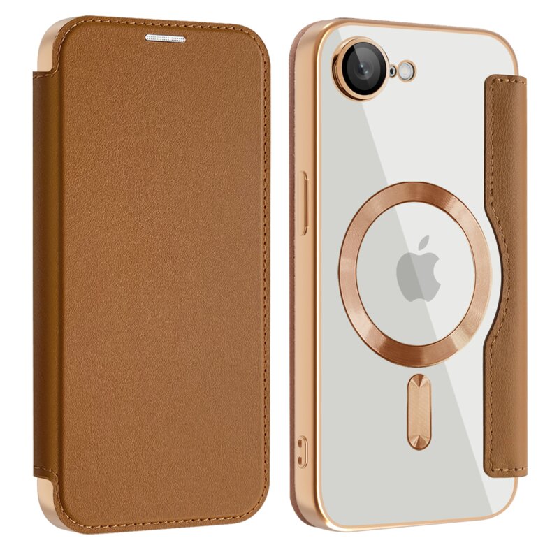 Husa iPhone 16e Techsuit SmartMag Book Case, maro
