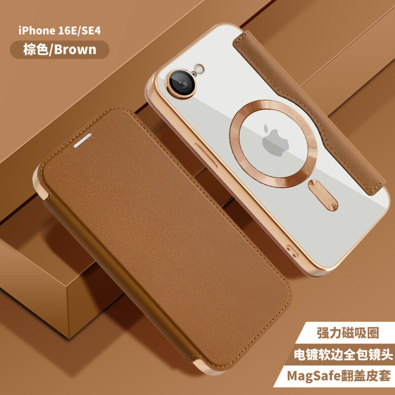 Husa iPhone 16e Techsuit SmartMag Book Case, maro