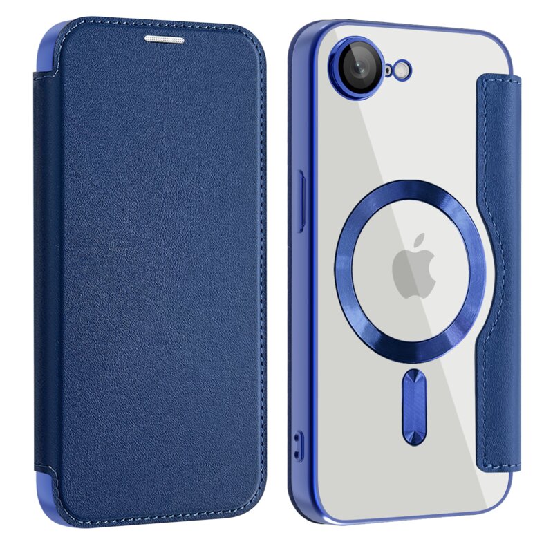 Husa iPhone 16e Techsuit SmartMag Book Case, albastru