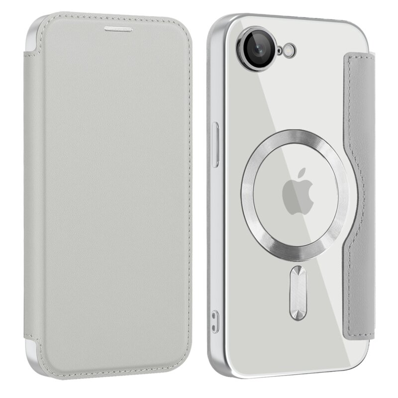 Husa iPhone 16e Techsuit SmartMag Book Case, gri