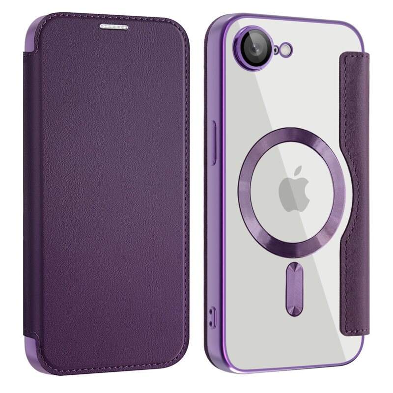 Husa iPhone 16e Techsuit SmartMag Book Case, mov