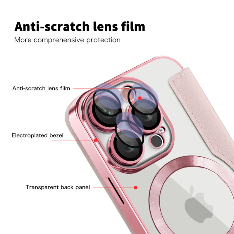 Husa iPhone 16 Pro Techsuit SmartMag Book Case, roz