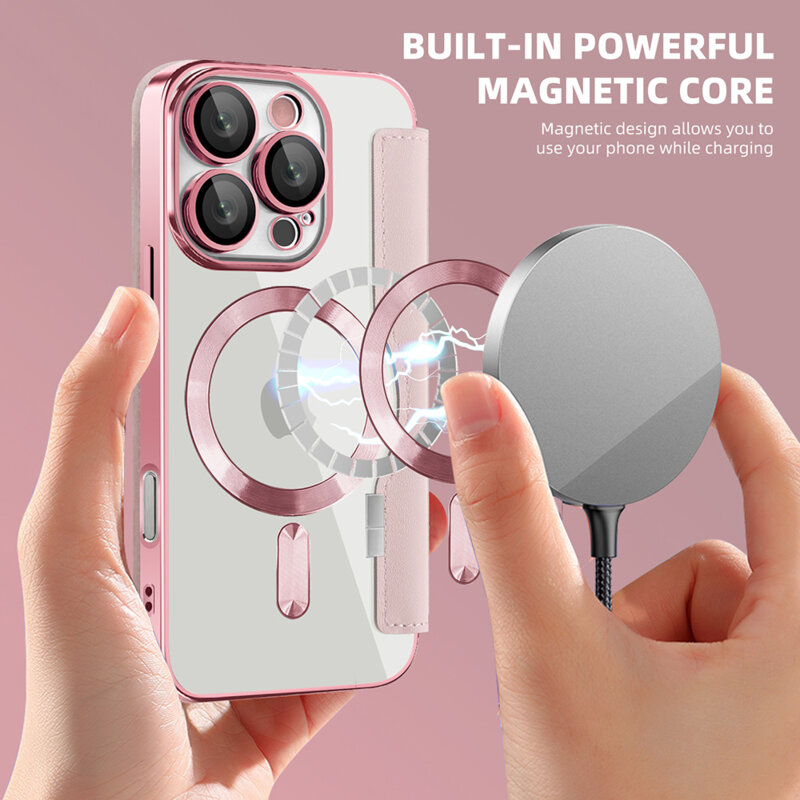 Husa iPhone 16 Pro Techsuit SmartMag Book Case, roz