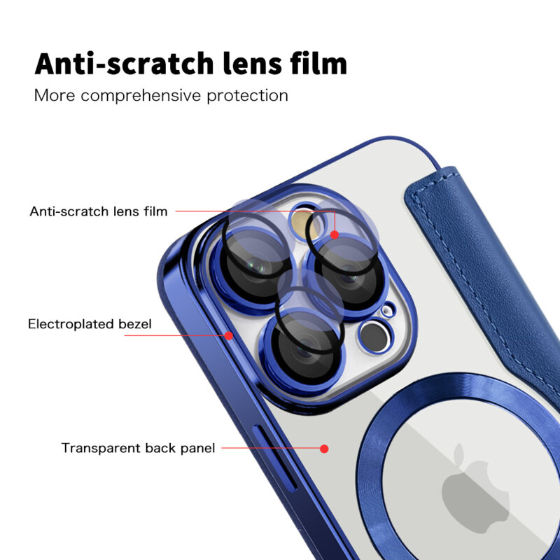 Husa iPhone 16 Pro Techsuit SmartMag Book Case, albastru