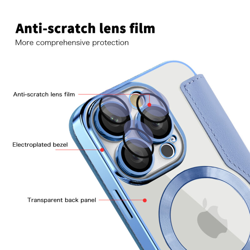 Husa iPhone 16 Pro Techsuit SmartMag Book Case, bleu