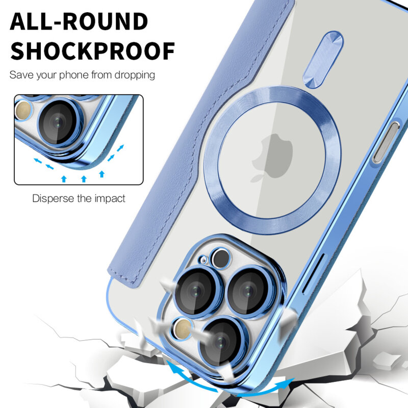 Husa iPhone 16 Pro Techsuit SmartMag Book Case, bleu