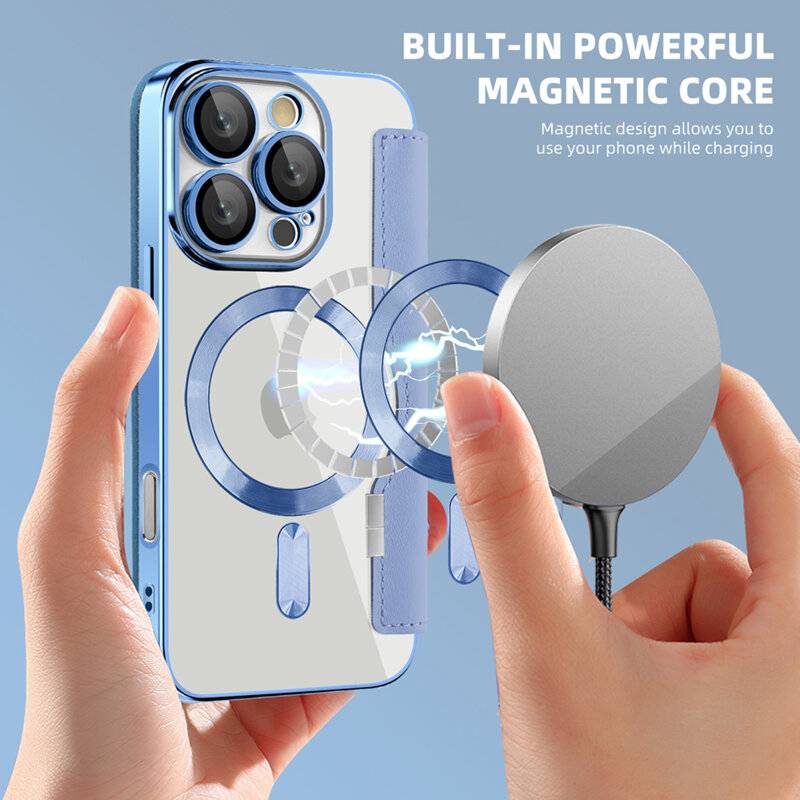 Husa iPhone 16 Pro Techsuit SmartMag Book Case, bleu