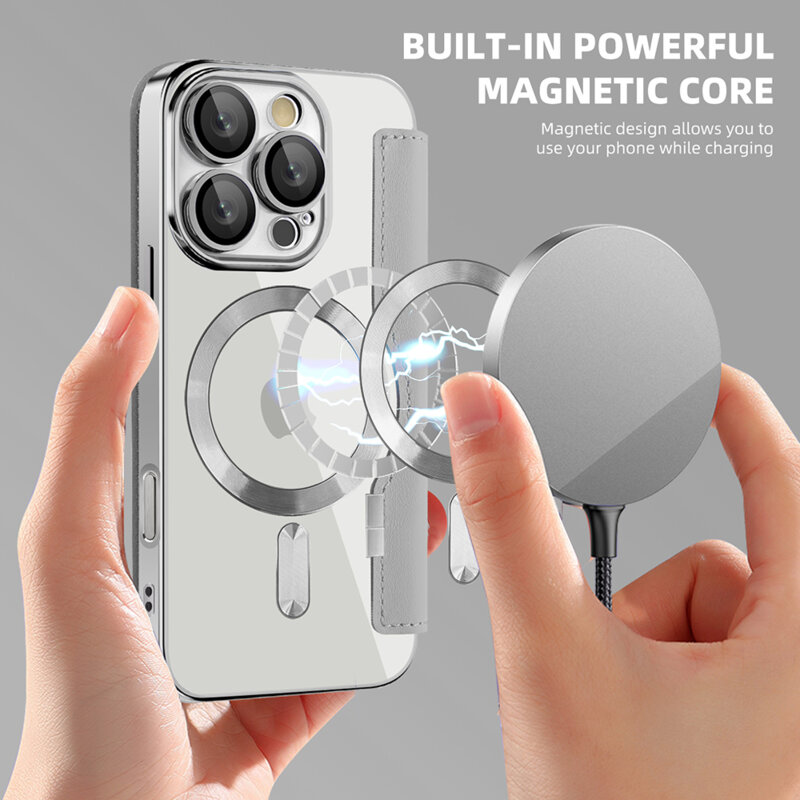 Husa iPhone 16 Pro Techsuit SmartMag Book Case, gri