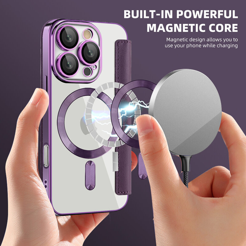 Husa iPhone 16 Pro Techsuit SmartMag Book Case, mov