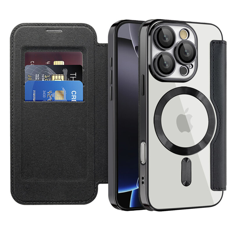 Husa iPhone 16 Pro Max Techsuit SmartMag Book Case, negru