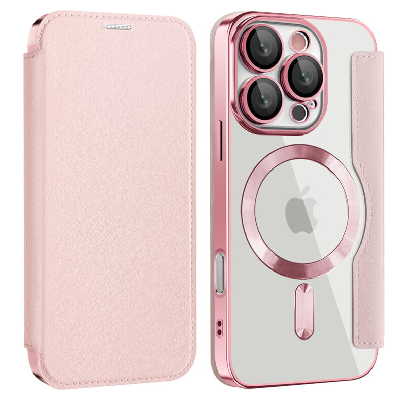 Husa iPhone 16 Pro Max Techsuit SmartMag Book Case, roz