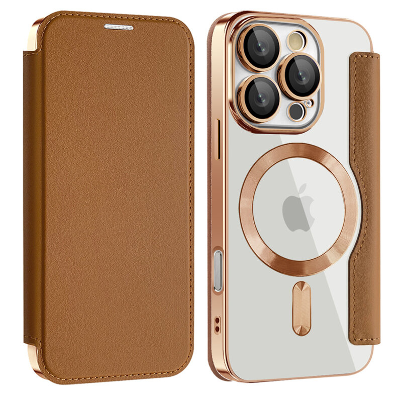 Husa iPhone 16 Pro Max Techsuit SmartMag Book Case, maro