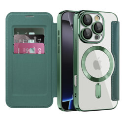 Husa iPhone 16 Pro Max Techsuit SmartMag Book Case, verde