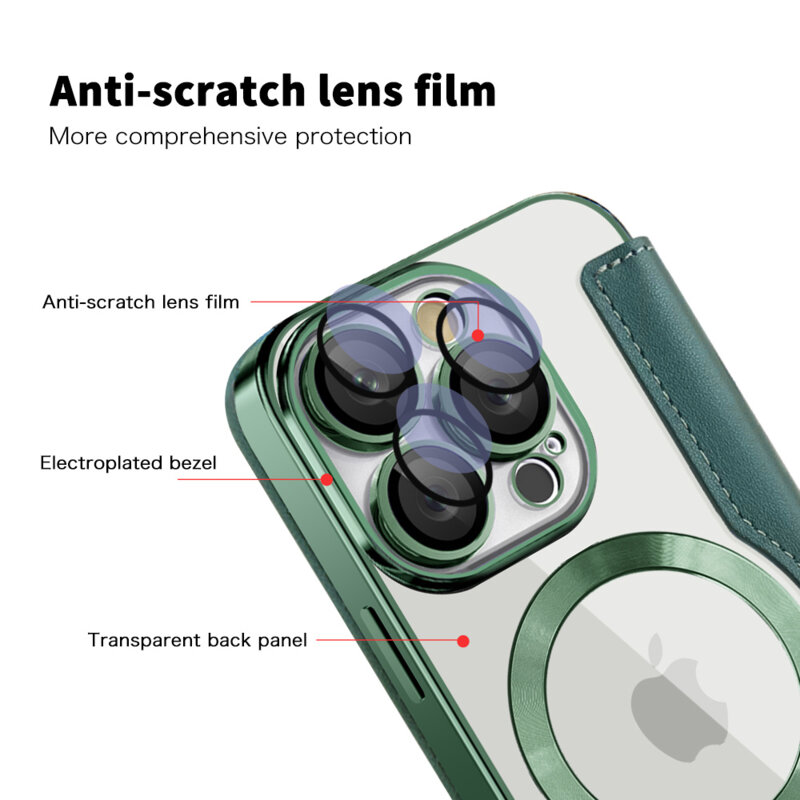 Husa iPhone 16 Pro Max Techsuit SmartMag Book Case, verde