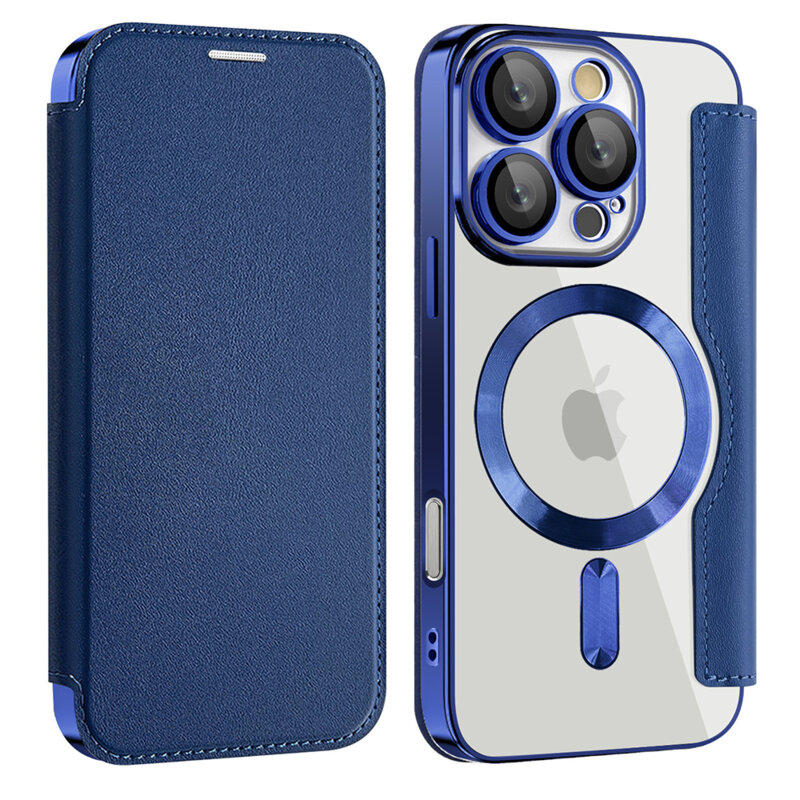 Husa iPhone 16 Pro Max Techsuit SmartMag Book Case, albastru