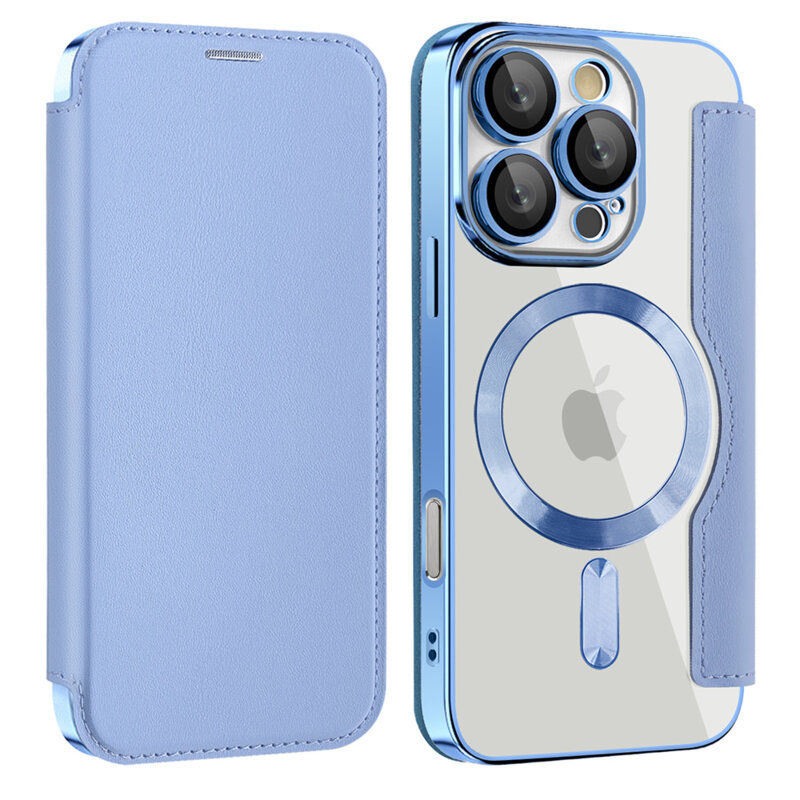 Husa iPhone 16 Pro Max Techsuit SmartMag Book Case, bleu
