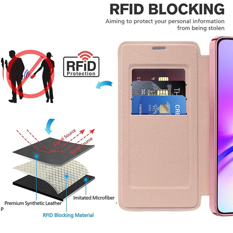 Husa Samsung Galaxy A05s Techsuit SmartMag Book Case, roz