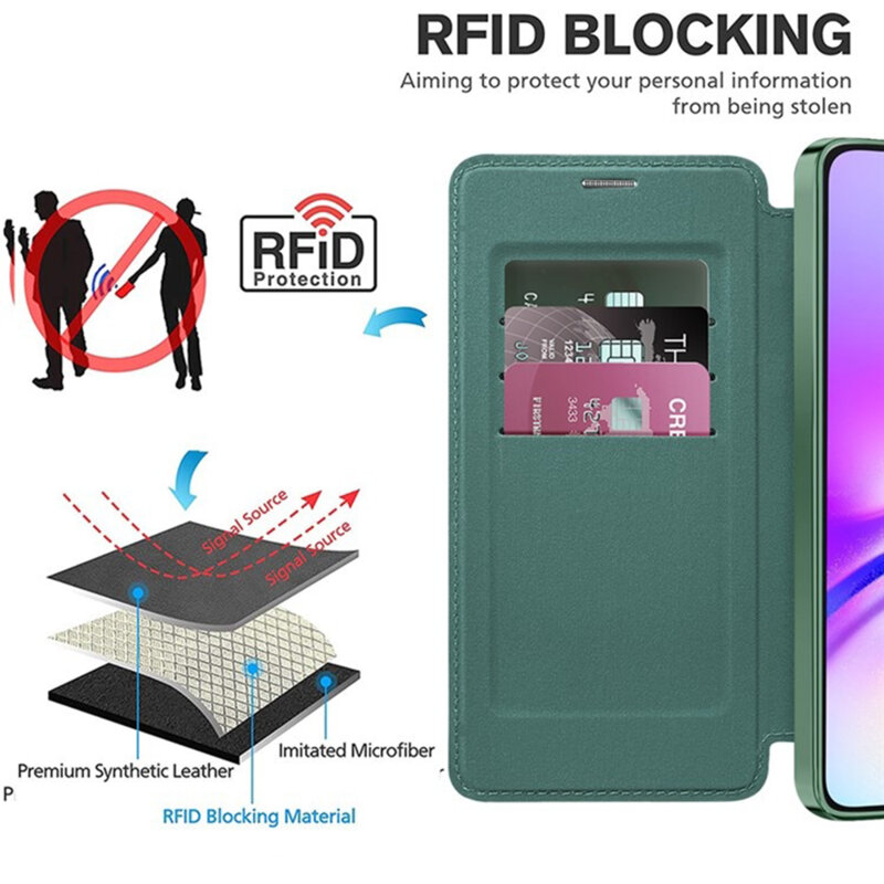 Husa Samsung Galaxy A05s Techsuit SmartMag Book Case, verde