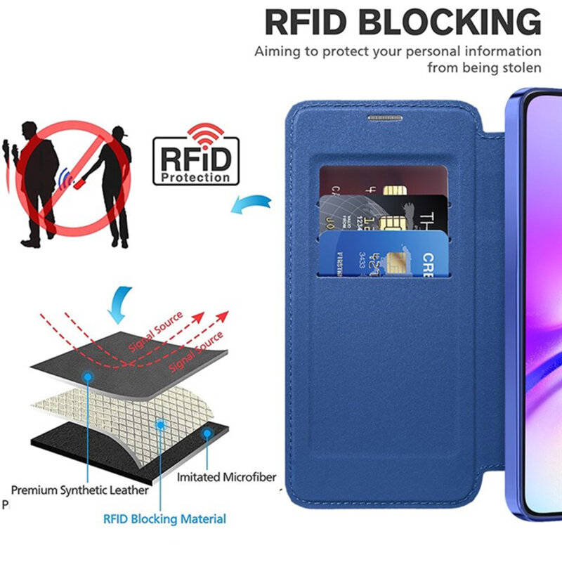 Husa Samsung Galaxy A05s Techsuit SmartMag Book Case, albastru