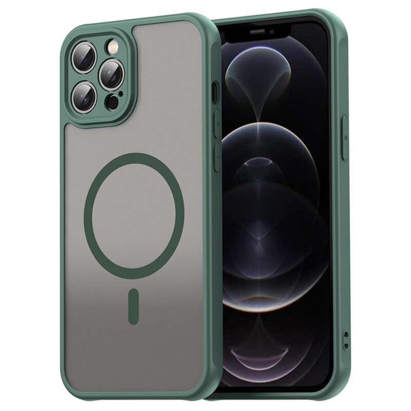 Husa iPhone 12 Pro Max Techsuit HaloFrost II MagSafe, verde