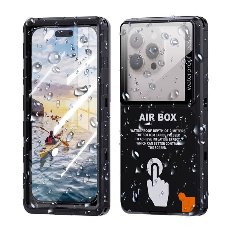 Husa impermeabila universala 6.9 inch ShellBox AirBox Waterproof IP68, negru