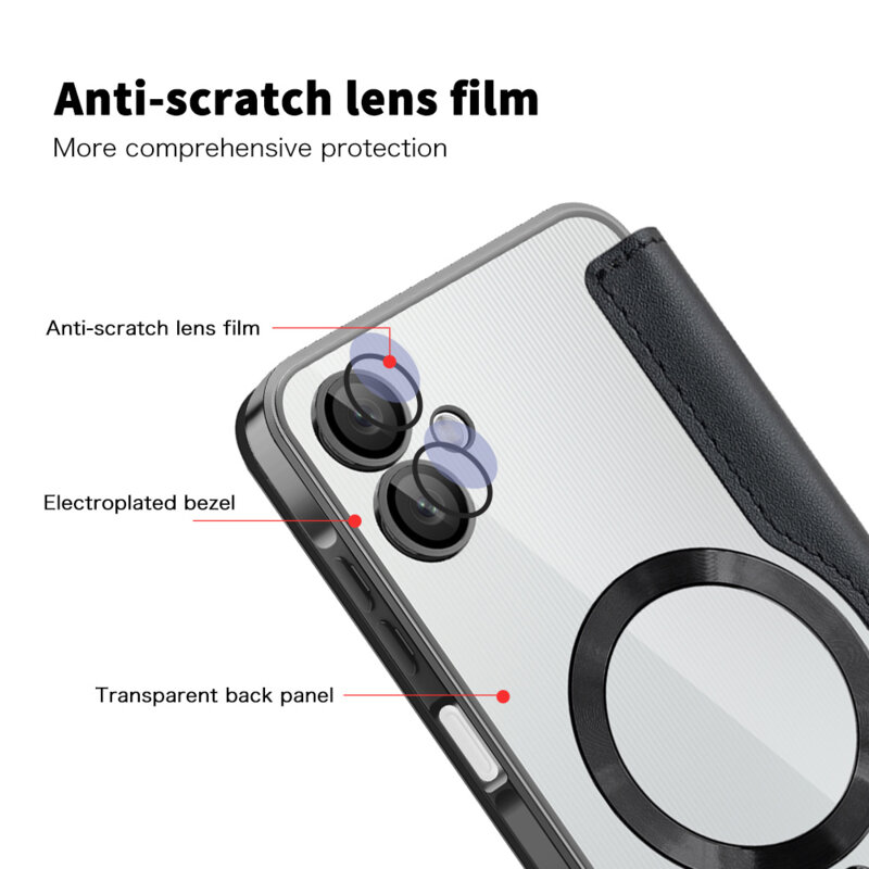 Husa Samsung Galaxy A06 Techsuit SmartMag Book Case, negru