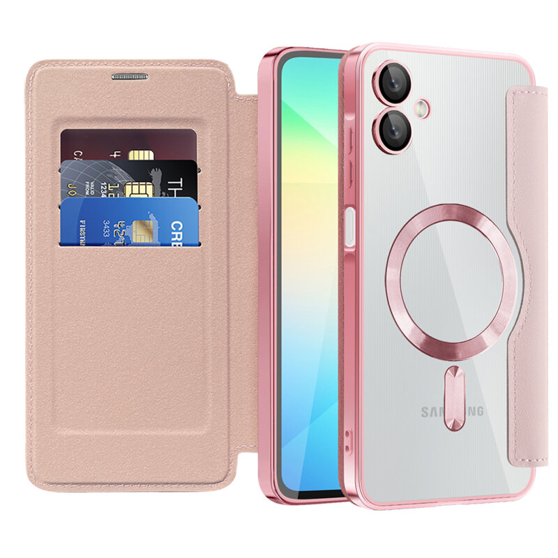 Husa Samsung Galaxy A06 Techsuit SmartMag Book Case, roz