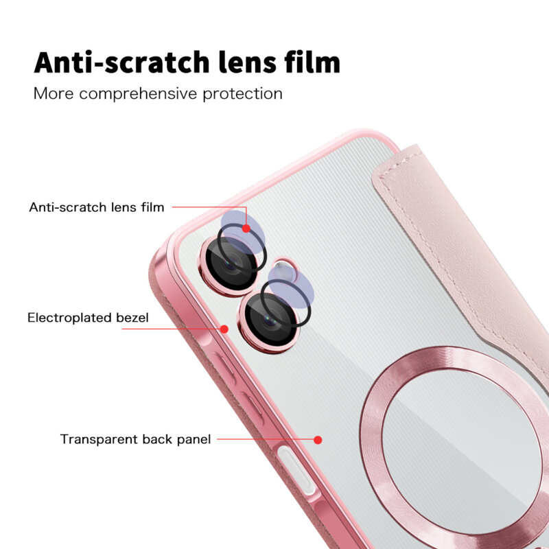 Husa Samsung Galaxy A06 Techsuit SmartMag Book Case, roz
