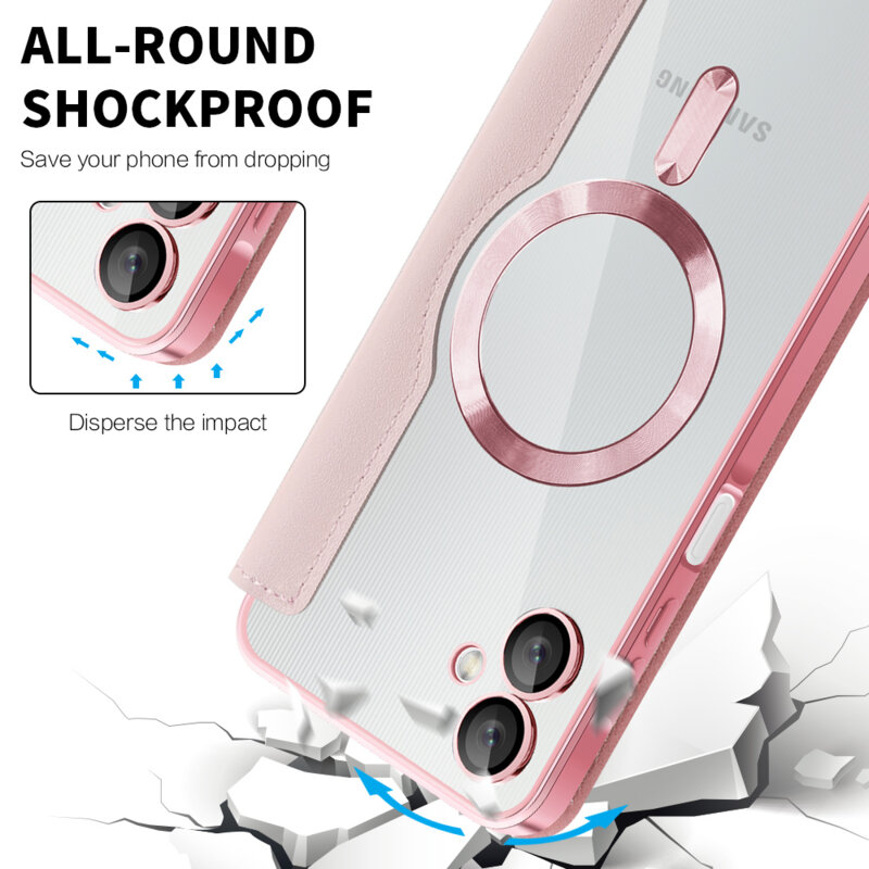 Husa Samsung Galaxy A06 Techsuit SmartMag Book Case, roz