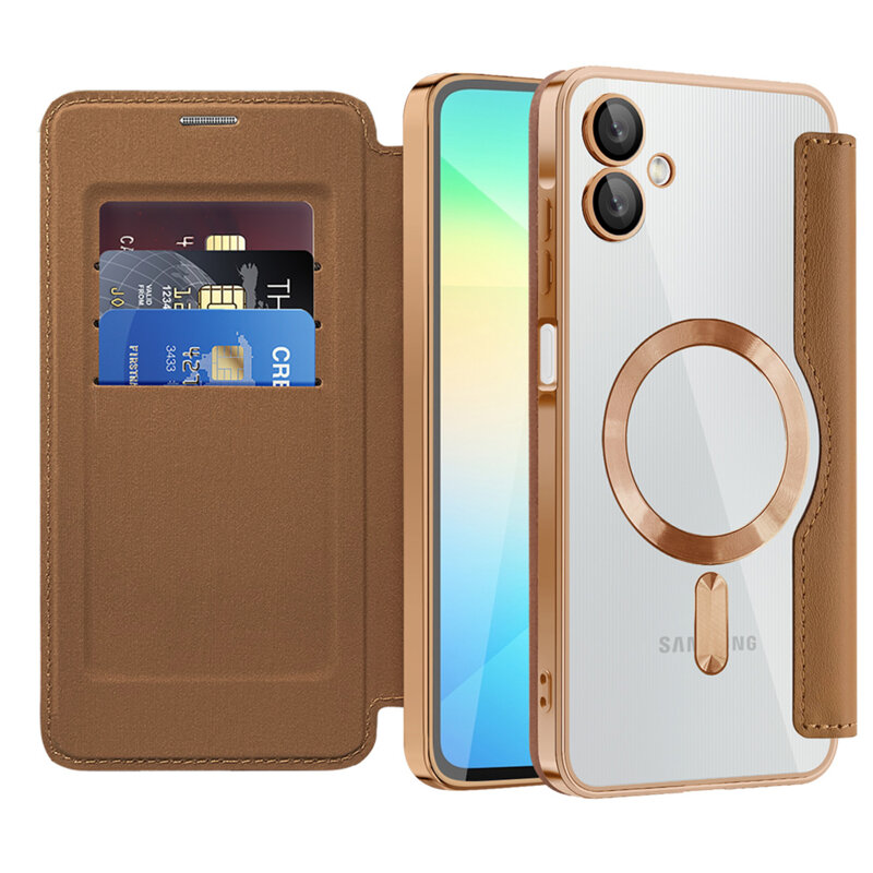 Husa Samsung Galaxy A06 Techsuit SmartMag Book Case, maro