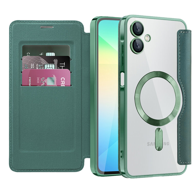 Husa Samsung Galaxy A06 Techsuit SmartMag Book Case, verde