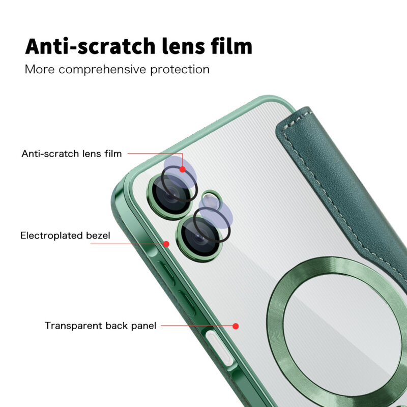 Husa Samsung Galaxy A06 Techsuit SmartMag Book Case, verde