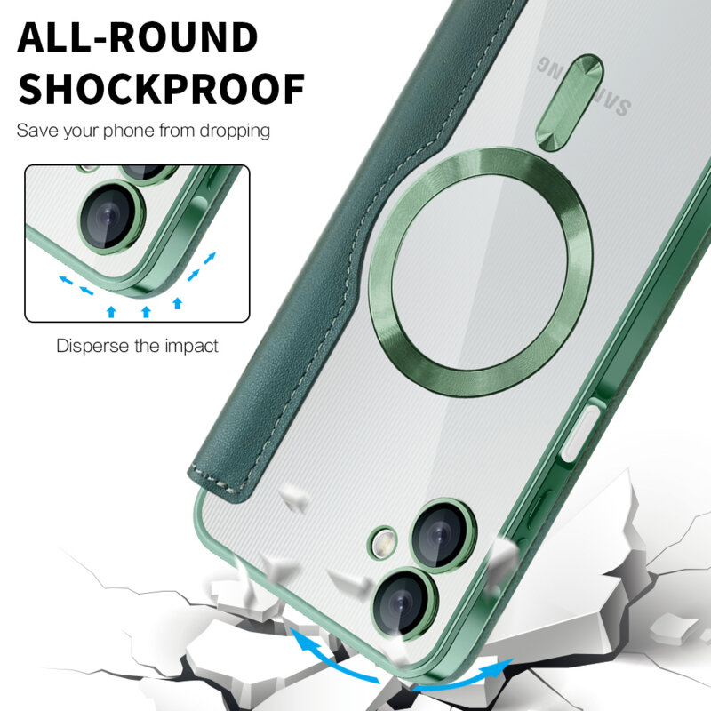 Husa Samsung Galaxy A06 Techsuit SmartMag Book Case, verde