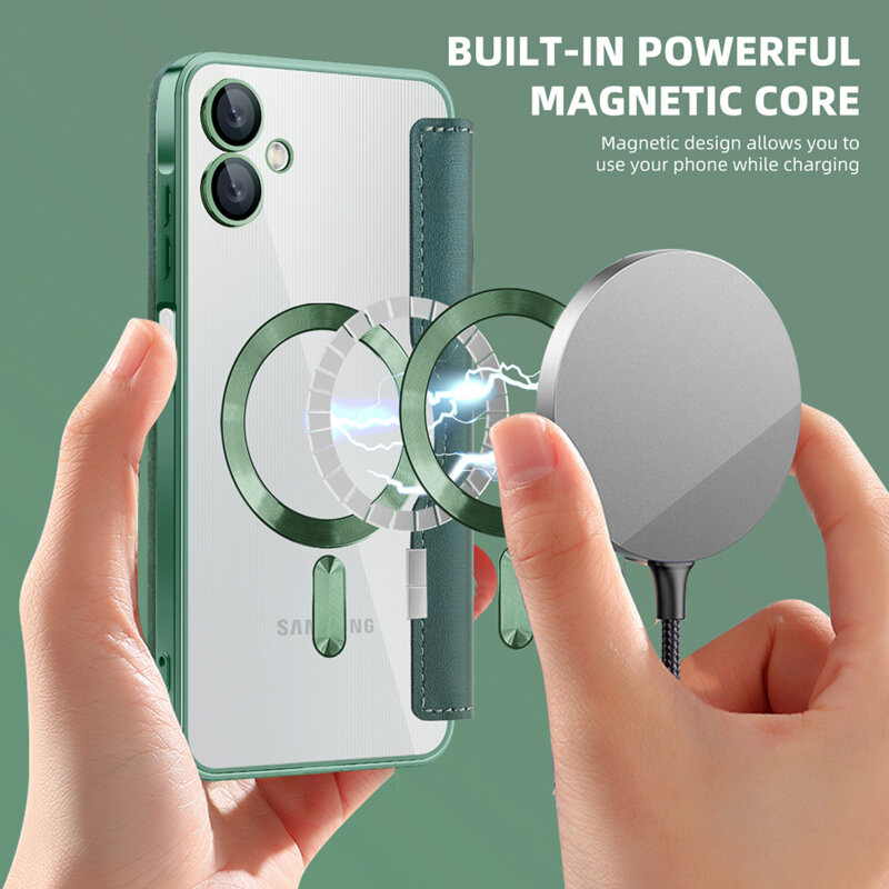 Husa Samsung Galaxy A06 Techsuit SmartMag Book Case, verde