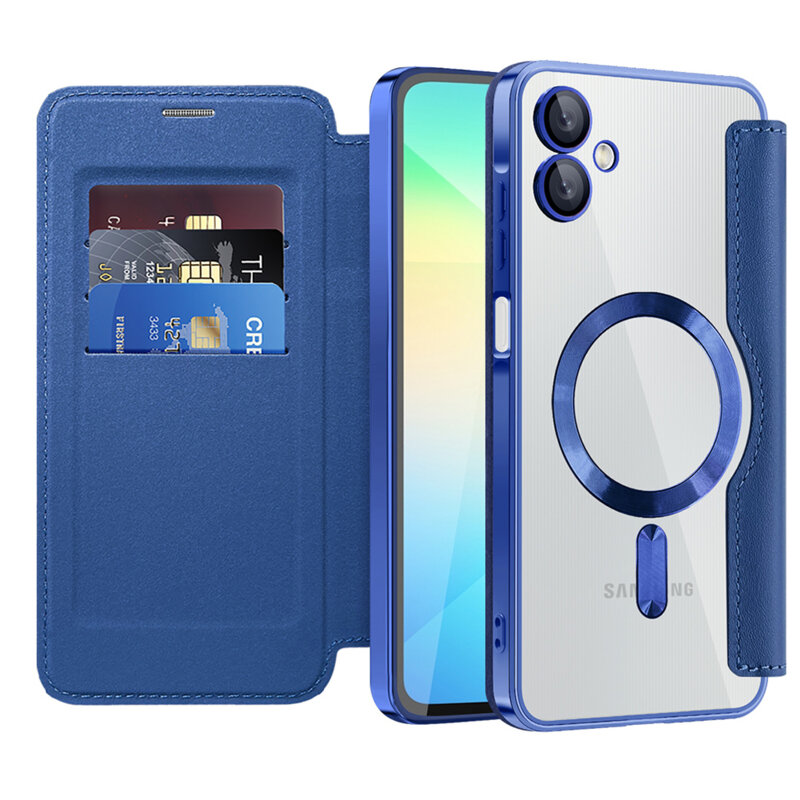 Husa Samsung Galaxy A06 Techsuit SmartMag Book Case, albastru