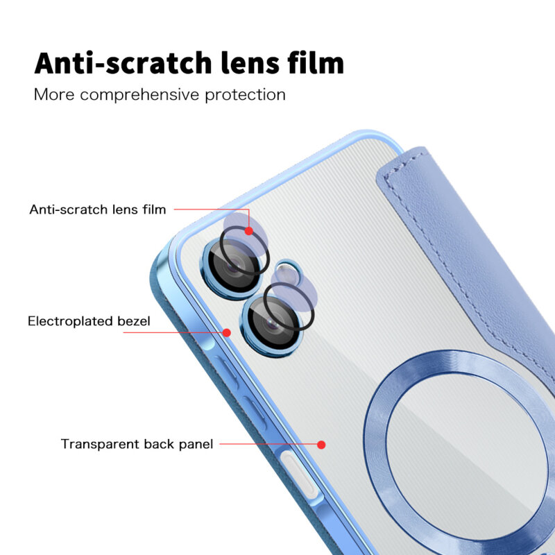 Husa Samsung Galaxy A06 Techsuit SmartMag Book Case, bleu
