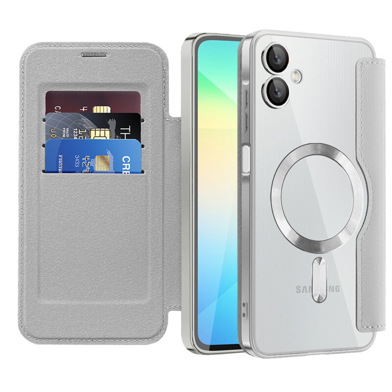 Husa Samsung Galaxy A06 Techsuit SmartMag Book Case, gri