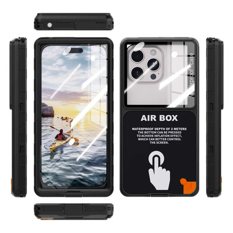 Husa impermeabila universala 6.9 inch ShellBox AirBox Waterproof IP68, negru