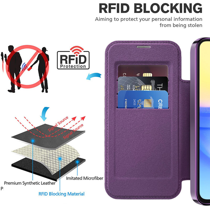 Husa Samsung Galaxy A15 5G Techsuit SmartMag Book Case, mov