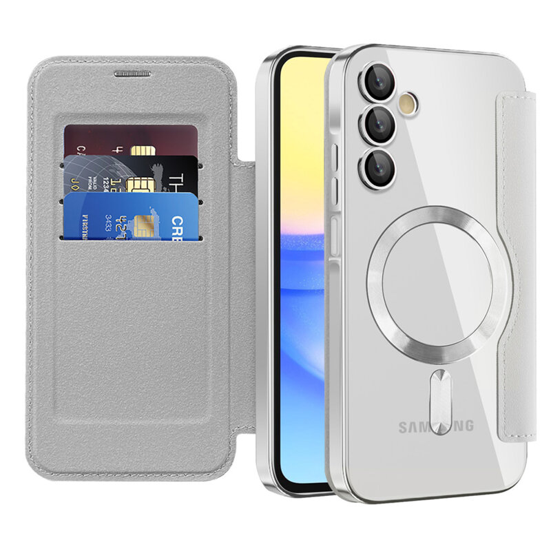 Husa Samsung Galaxy A15 5G Techsuit SmartMag Book Case, gri