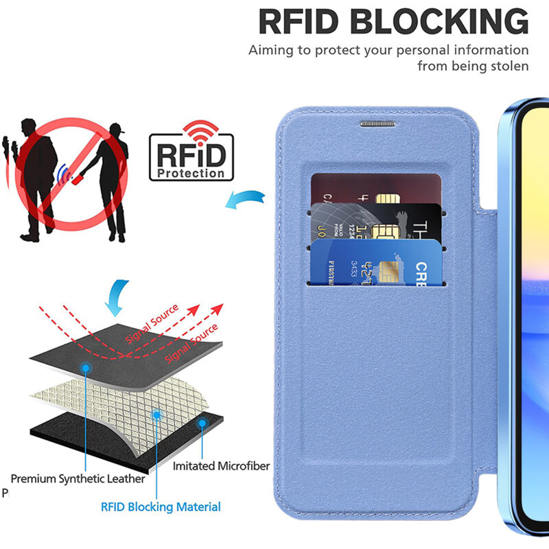 Husa Samsung Galaxy A15 4G Techsuit SmartMag Book Case, bleu